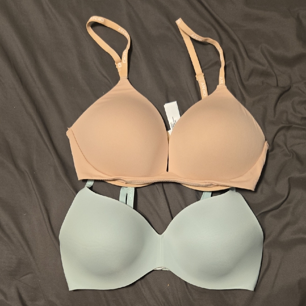 Women's Intimates Seamless Bra Set - Tan and Teal